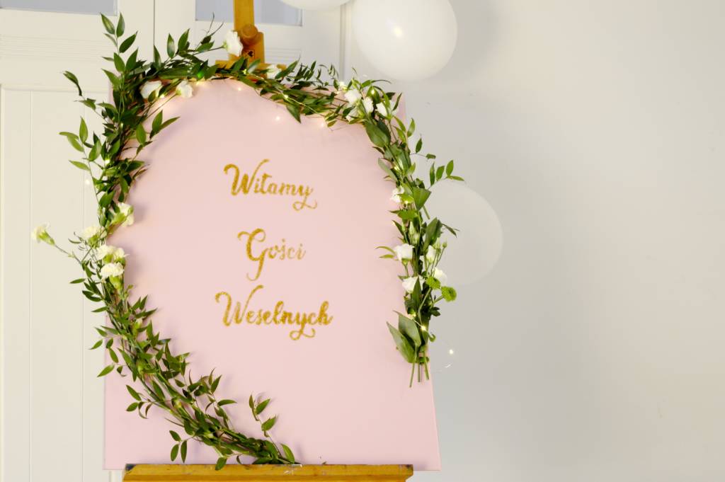 tablica powitalna DIY na wesele